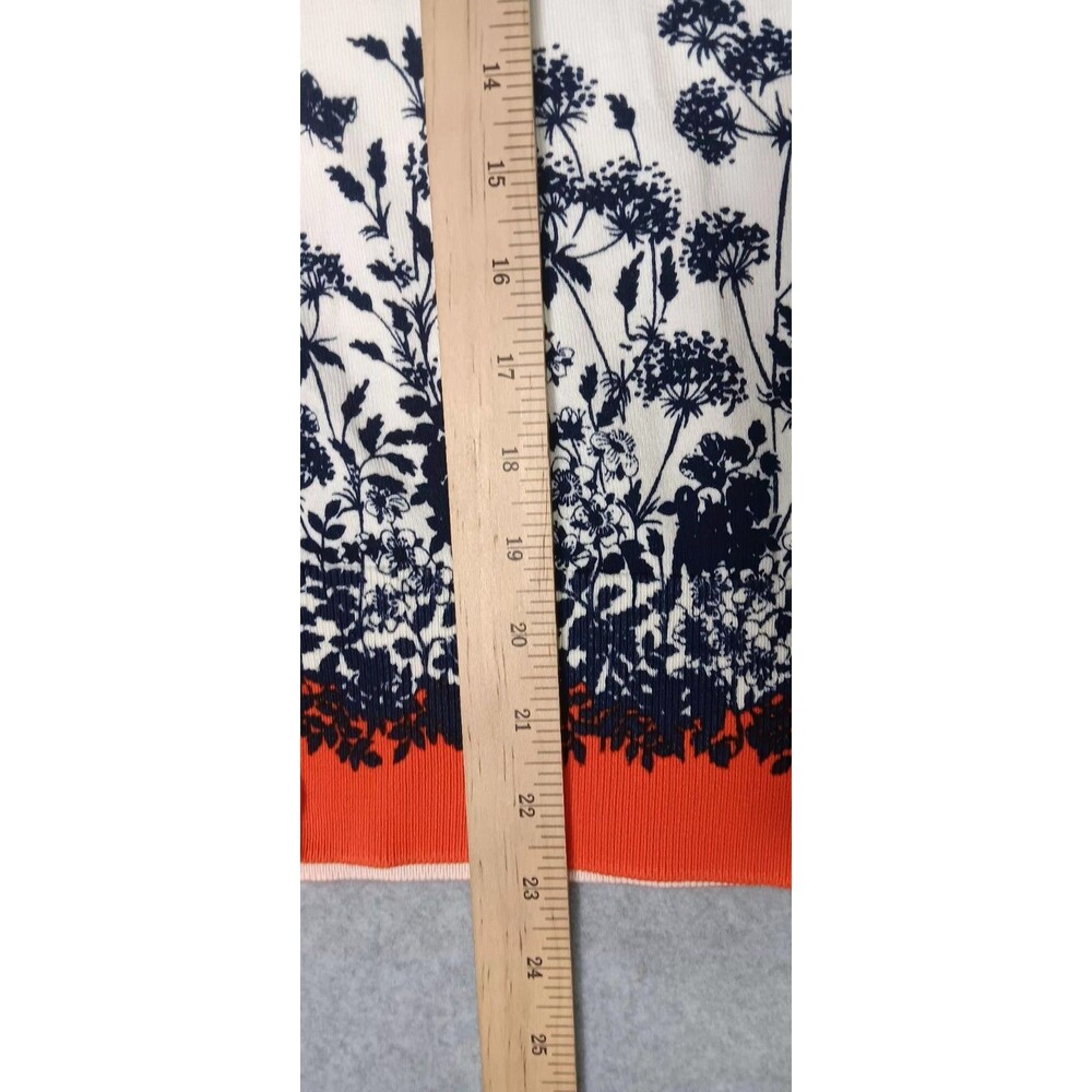 Talbots Contrast Hem Button Up Cardigan M Falling Floral Preppy Academia Classic - Picture 10 of 13